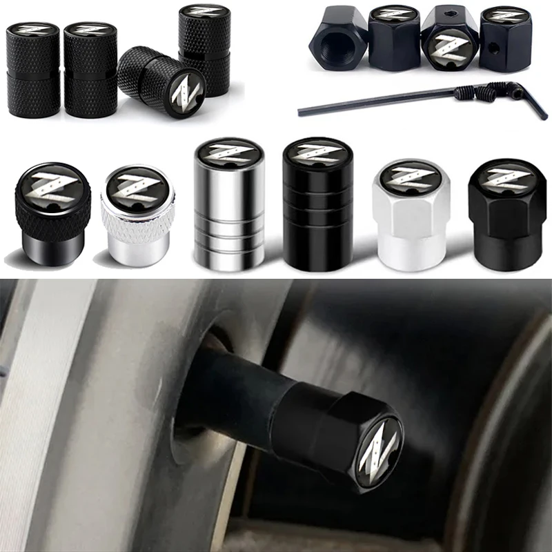 4PCS/Set Car Emblem Wheel Tire Valve Stem Caps Cover For Nissan Z X-trail Almera Qashqai Tiida Patrol Y62 Teana J32 Skyline V36