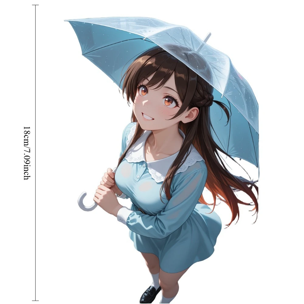 Kenshi Yonezu Style Anime Girl Vinyl Sticker 18cm, Weatherproof Decal for Car Motorcycle Helmet Laptop Window