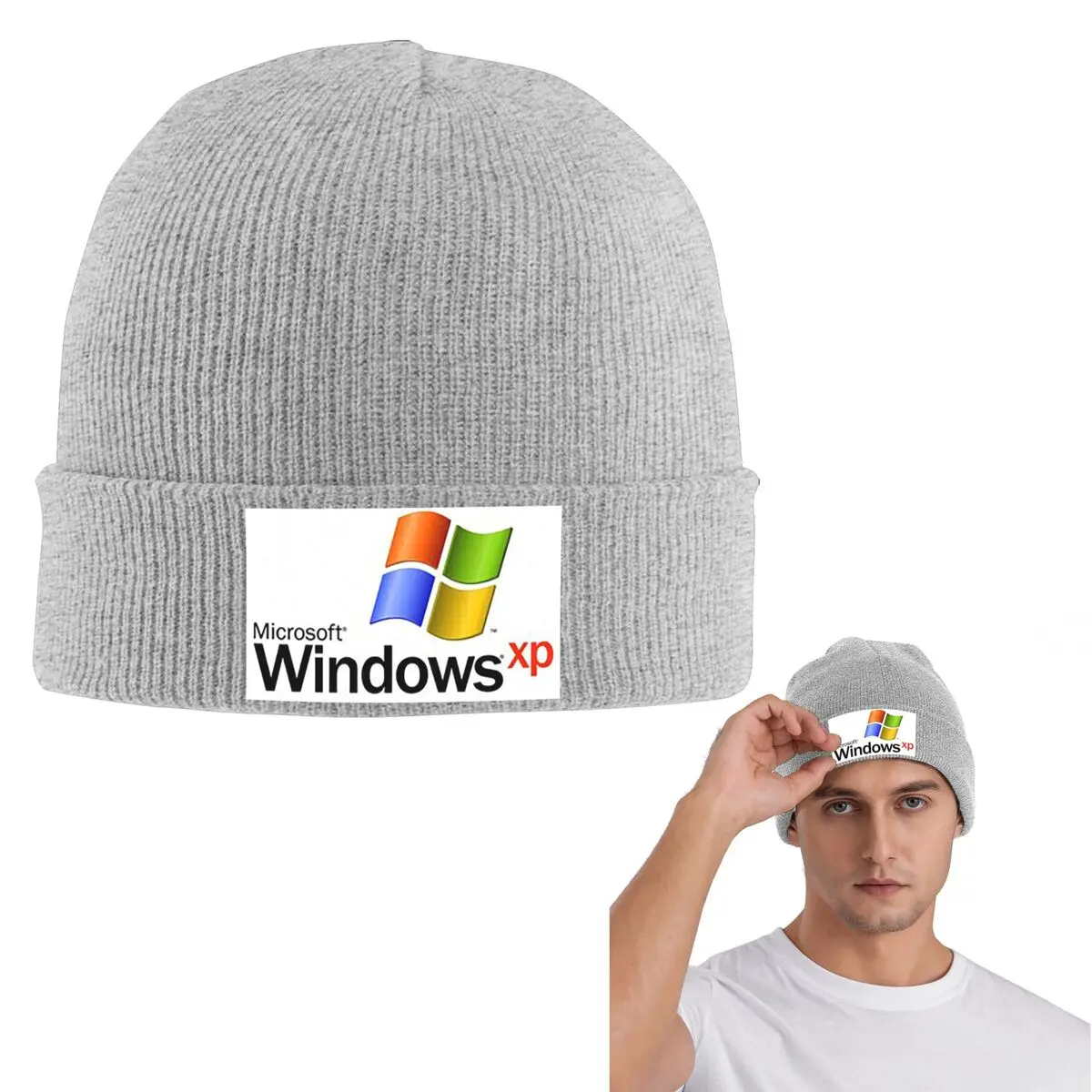ويندوز XP قبعة محبوكة دافئة الهيب هوب بونيه قبعة الخريف الشتاء في الهواء الطلق بيني القبعات للرجال النساء الكبار
