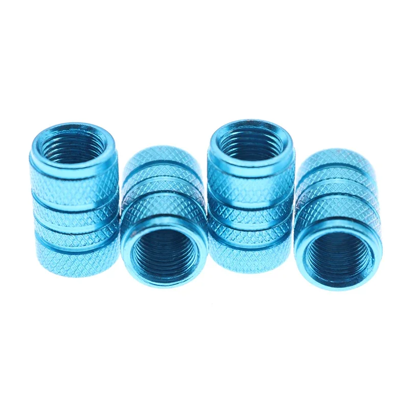 4PCS Car Tire Valve Stem Caps Knurled Tire Valve Caps Aluminum Wheel Stem Valve Caps Dustproof Wheel Tire Covers