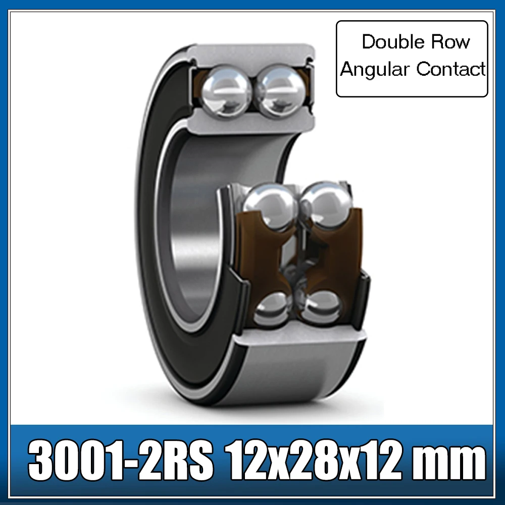 

3001-2RS Bearing 12*28*12 mm ( 1 Pc ) 3001 2RS Double Row Sealed 3001 RS Angular Contact Ball Bearings