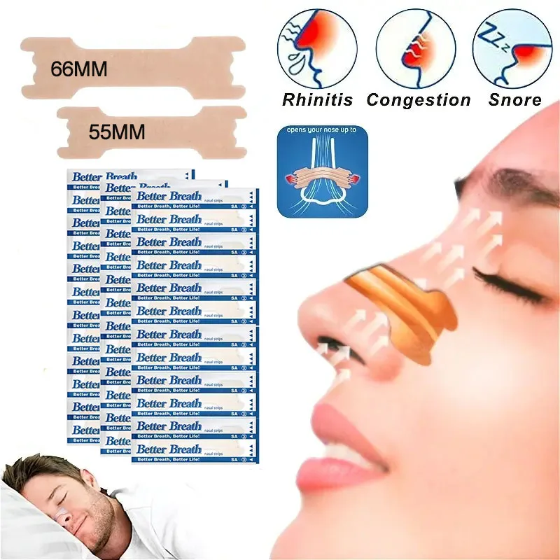 20pcs/50pcs Breathable Nasal Strips Sticker For Anti-snoring Breath Stickers Reduce Snore Aid Relieve Nasal Congestion & Better