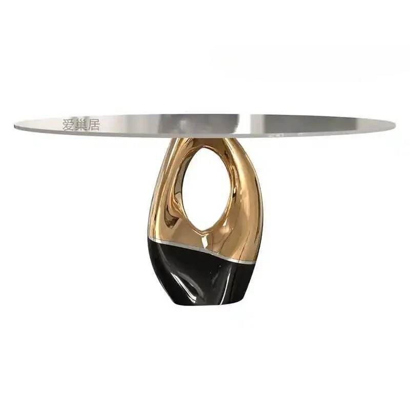 AAItalian Light Luxury Art Round Dining Table Simple Villa Home High-end Table Personalized Custom Dining Table