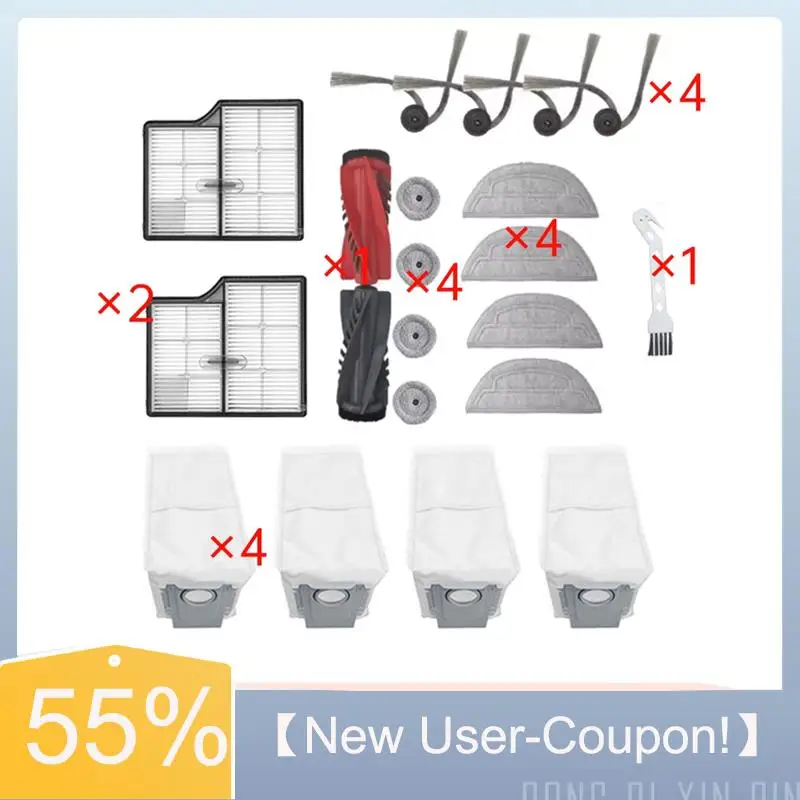 A60T New 21 Pcs For Roborock Saros 10/ G30/ S9 Maxv Ultra Sweeper Accessories Roller Side Brush HEPA Filter Mop Pad Dust Bag