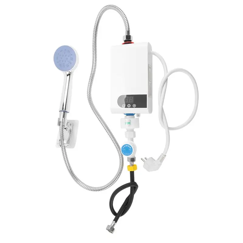 Y15A 4500W Newest Water Heater Instant Water Heater Tankless Instantaneous Faucet Tap Hot Water Crane LED Digital EU Plug