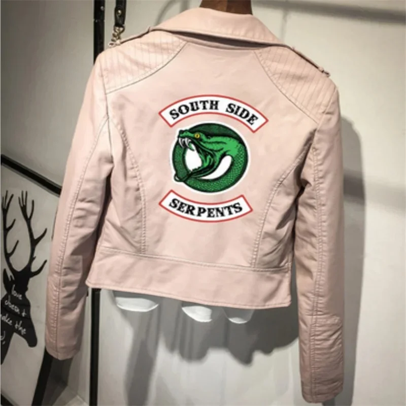 COSRiverdale Southside Serpent Kpop Fans Zipper Faux Leather Jacket Women Men Coats Fashion Slim Fit Jacket Riverdale Clot - view 4