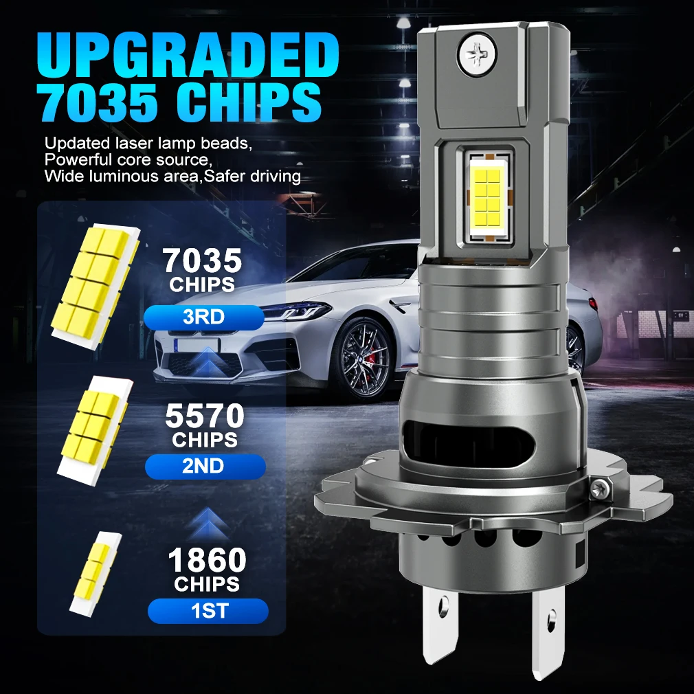 2pcs H7 LED Headlight Bulb 110W Turbo H7 LED CANBUS Lights 30000LM Mini Lamp 7530 CSP Wireless Car Headlight Bulbs with Fan 12V