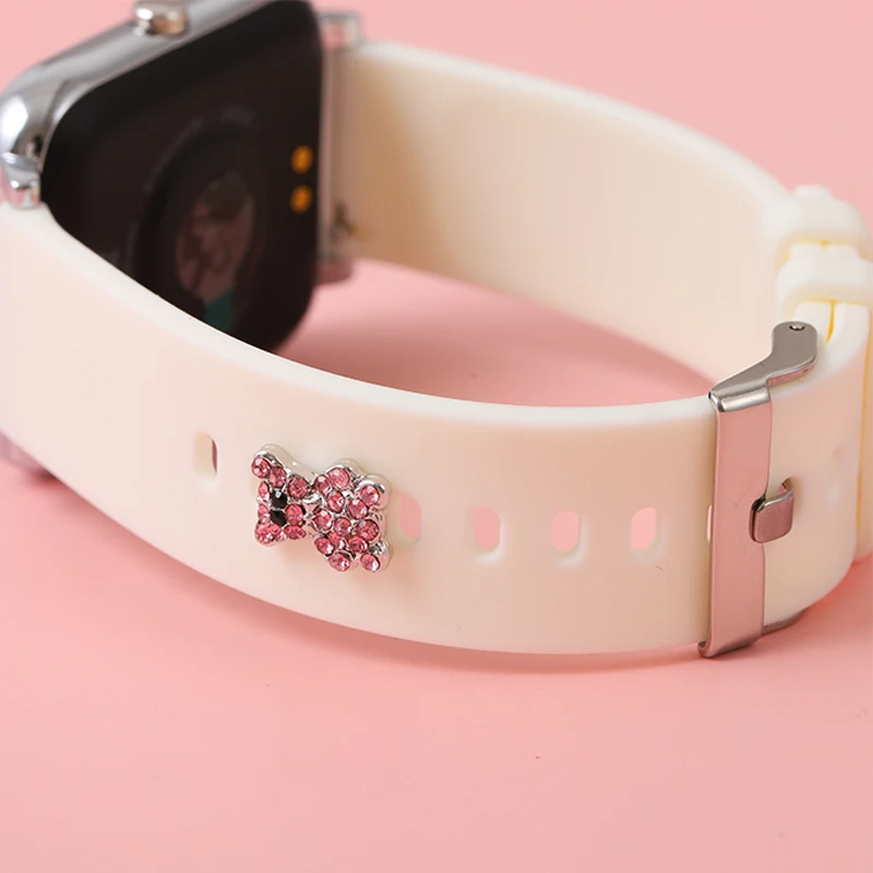 Siliconen Band Decoratieve Bedels Voor Iwatch Metalen Schattige Cartoon Beer Accessoires Nagelstrik Ornament Voor Smart Band Band Band Armband
