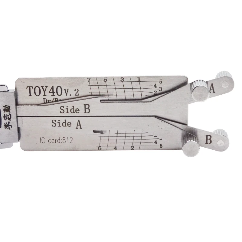 Lishi TOY40 V.2 2 in 1 Locksmith Tool Lock Pick & Decoder Vertical Milling for Toyota Models