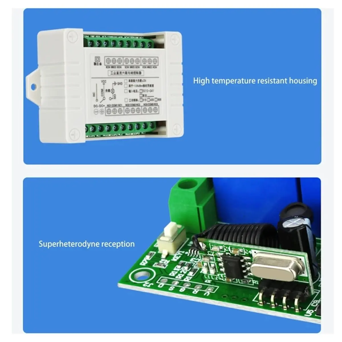 L63A 1000m DC 12/24V Relay Remote Switch Wireless Remote Control Switch 6 Channel Relay Module Transmitter Receiver 315MHz