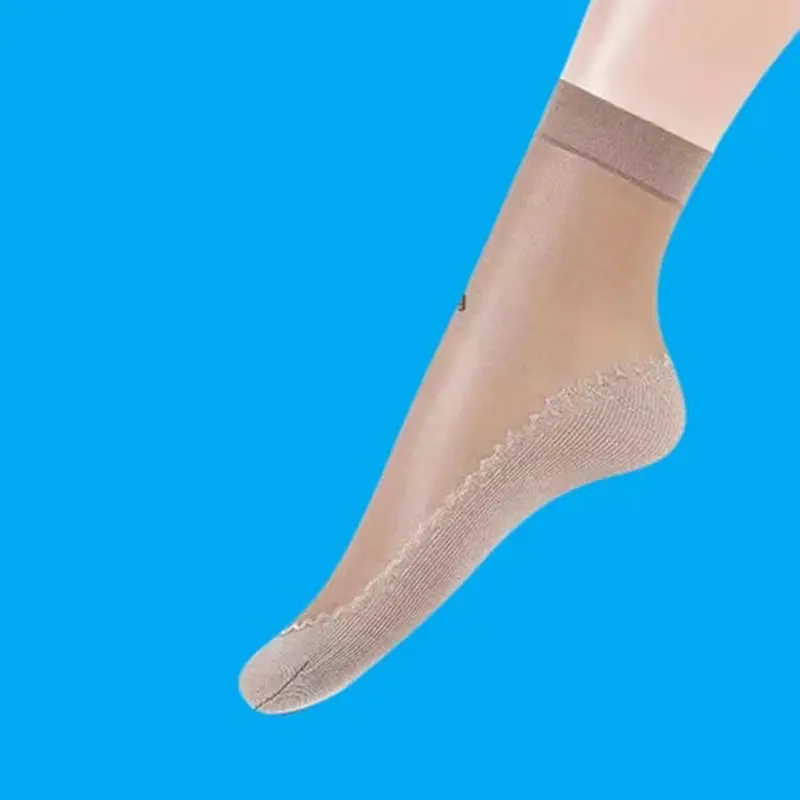 Calcetines finos de tubo corto para mujer, medias absorbentes de sudor, con suela de algodón y terciopelo, de acero, de segunda generación, para primavera y verano, 5/10 pares