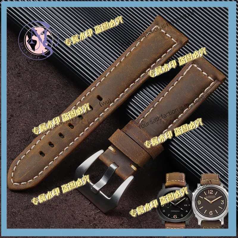 Correa de cuero para Casio Panerai PAM111/441/312, 20/22/24/26mm