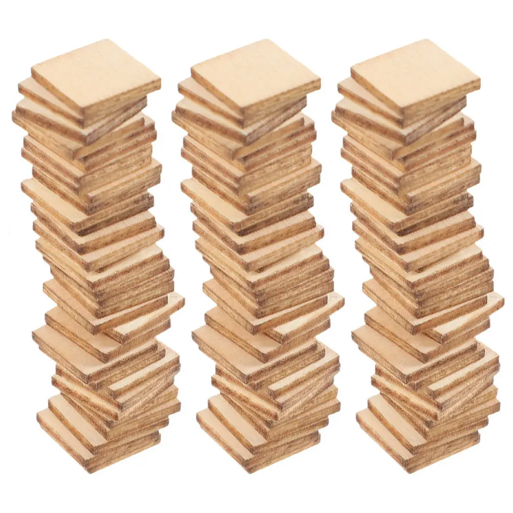 

200Pcs 4Cm Blank Wood Squares Unfinished Natural Wooden Craft Blocks Smooth Splinter-Free Surface for DIY Art Painting Decor