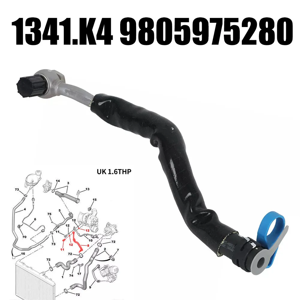 

For 207 208 Turbo Hose Vehicle Maintenance Wear-resistant Anti-corrosion Easy To Install Made Of ABS Material Black