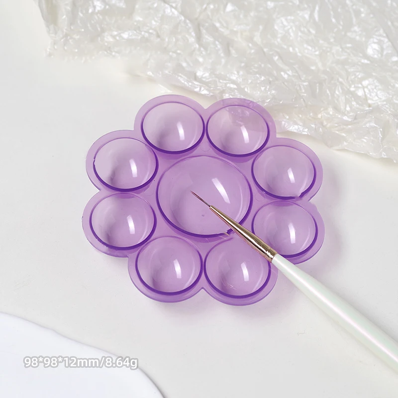 8-Holes Nail Art Color Palette with Display Stand - UV Gel Polish Holder DIY Drawing Paint Dish Manicure Salon Tool