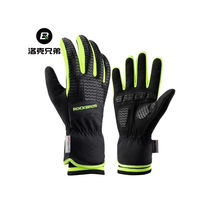 

ROCKBROS Warm Cycling Gloves 3M Motorcycle Gloves Windproof Long Finger Men's and Women's Winter Touch Screen Gloves