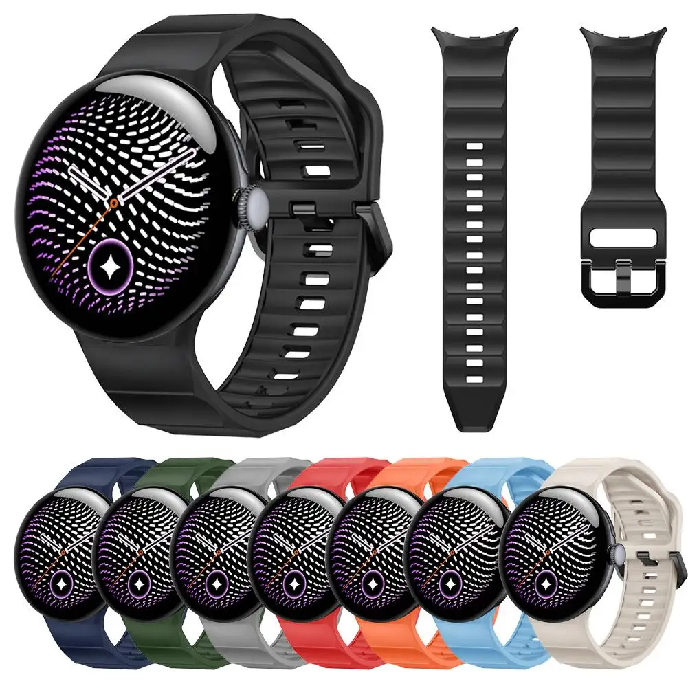 For Google Pixel Watch 5 Band Wave Style Silicone Strap For Sports Smartwatch Accessories