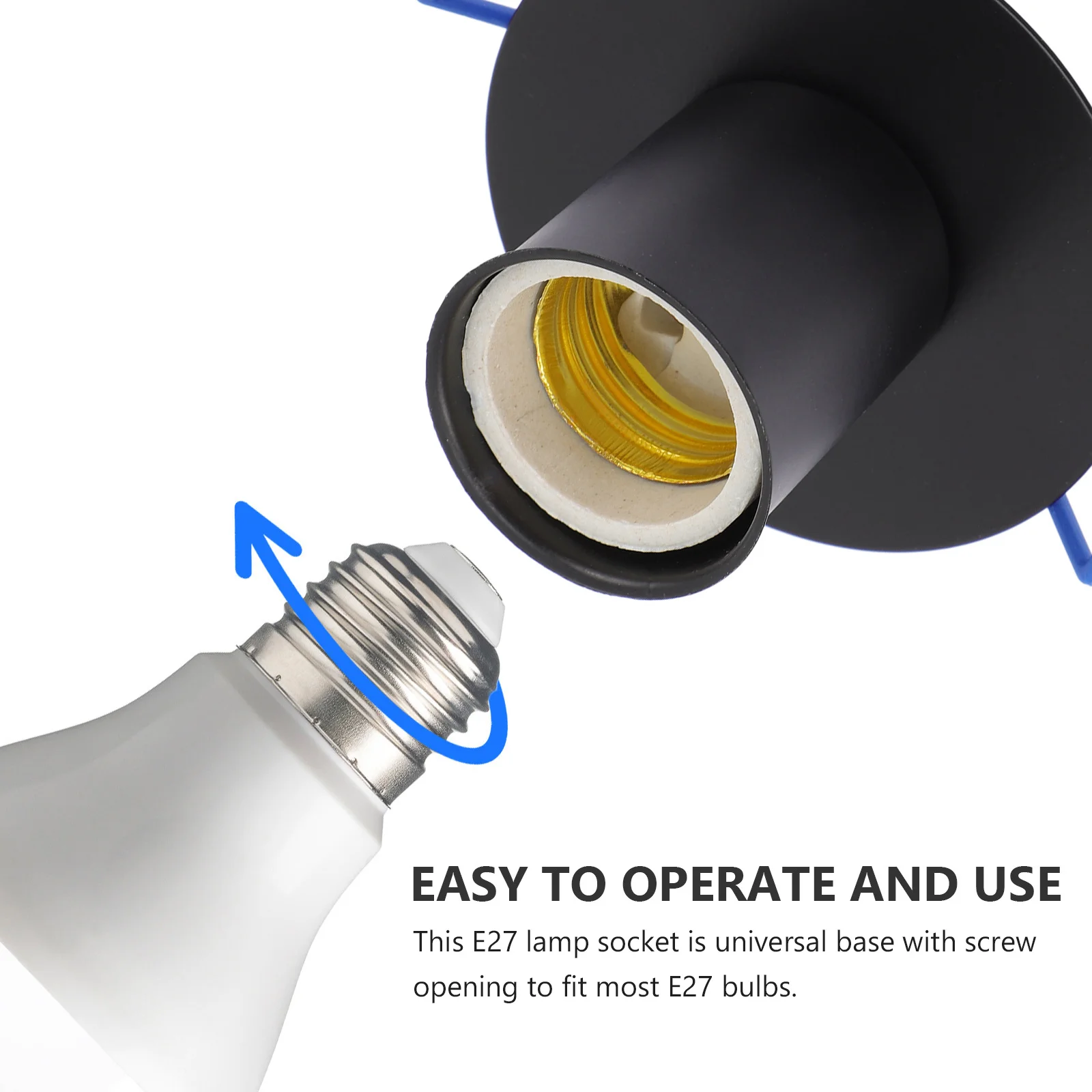 

E27 Lamp Holder 8Cm Threaded Ceiling Socket Round Body Screw Head Design Industrial Style Light Outlet Bulb Socket Replacement