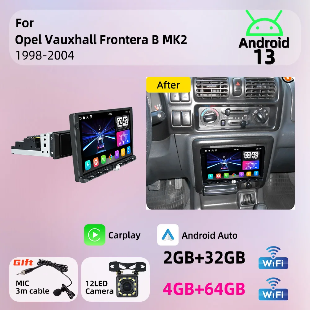 For Opel Vauxhall Frontera B MK2 1998-2004 Android 1Din Car Stereo 9