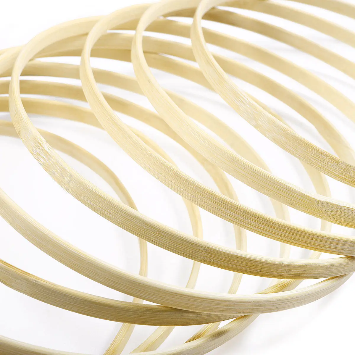 

10 шт. круглых бамбуковых колец 20 см для ловцов снов, набор для рукоделия, деревянные обручи для вышивки крестом, декор для дома