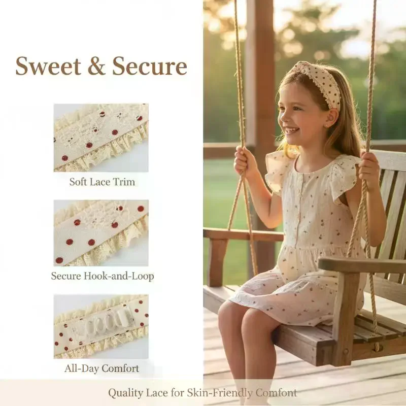 Sweet Floral Knitted Bangs Sticker Headband Summer Cute Girl Magic Sticker Hair Band Printed Hair Sticker Headdress