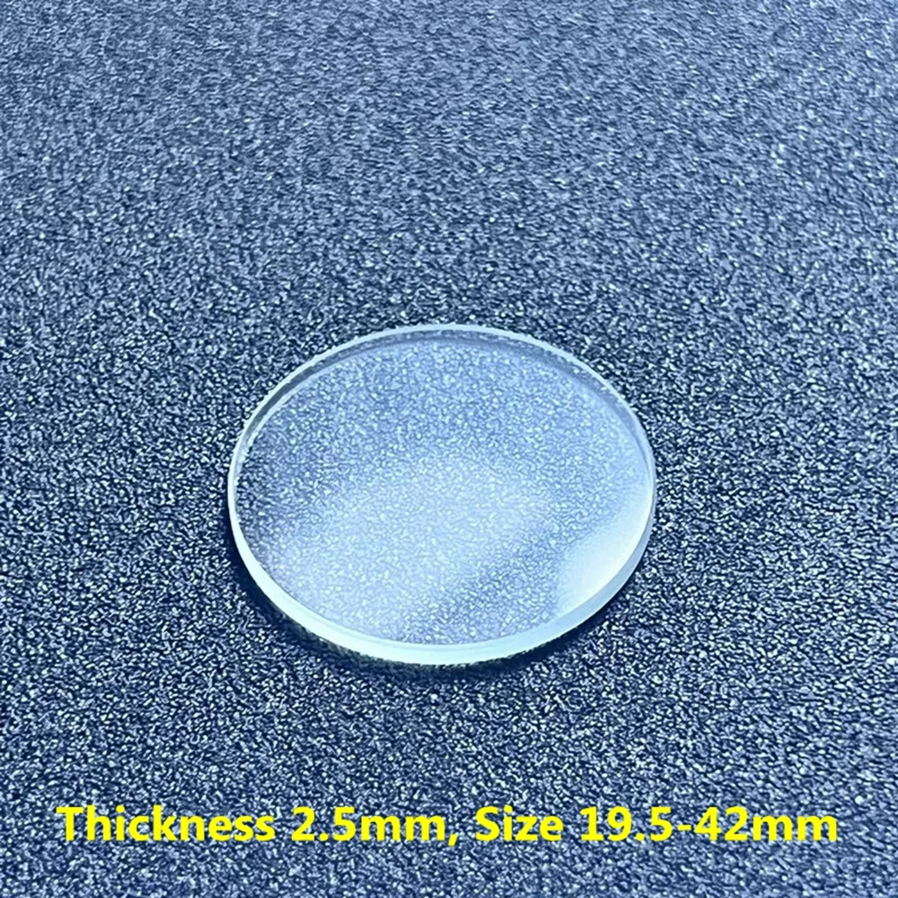 Watch Glass Replacement Lens Flat Mirror Watch Repair Tool Part Thickness 2.5mm Round Watch Crystal 19.5-42mm wholesale