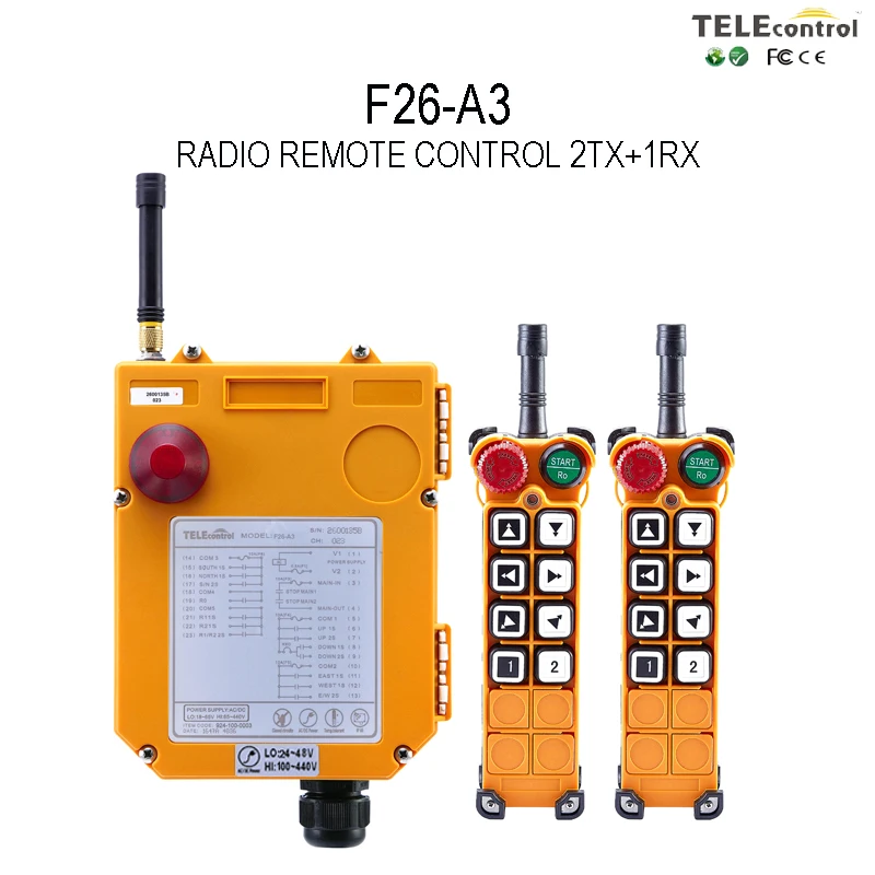 F26-A3 Telecontrol Industrial Wireless Radio Remote Controller for Overhead EOT Crane with 8 Dual Speed Way Control Command