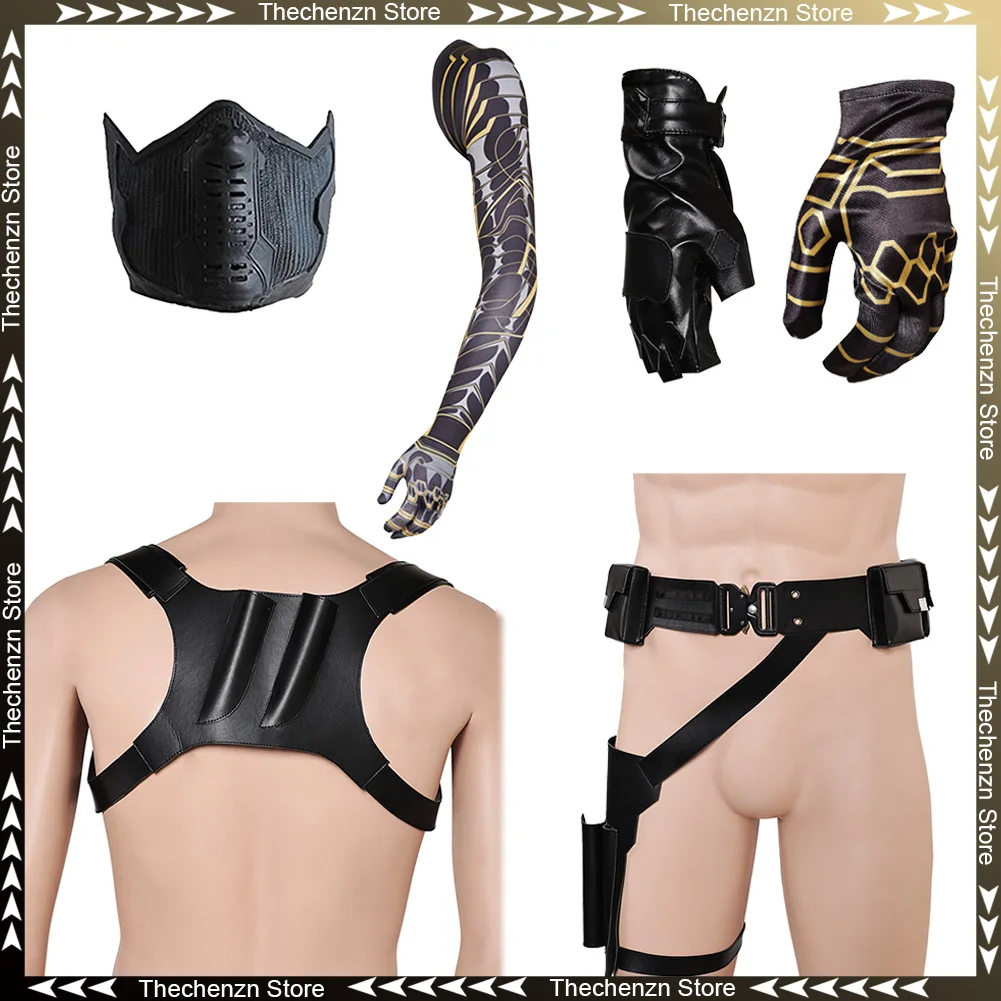 فستان بتصميم حالم باكي بارن التكتيكية تسخير حزام الخصر قناع فيلم البراغي من الرعد زي الملحقات رجل هالوين الدعائم الطرف