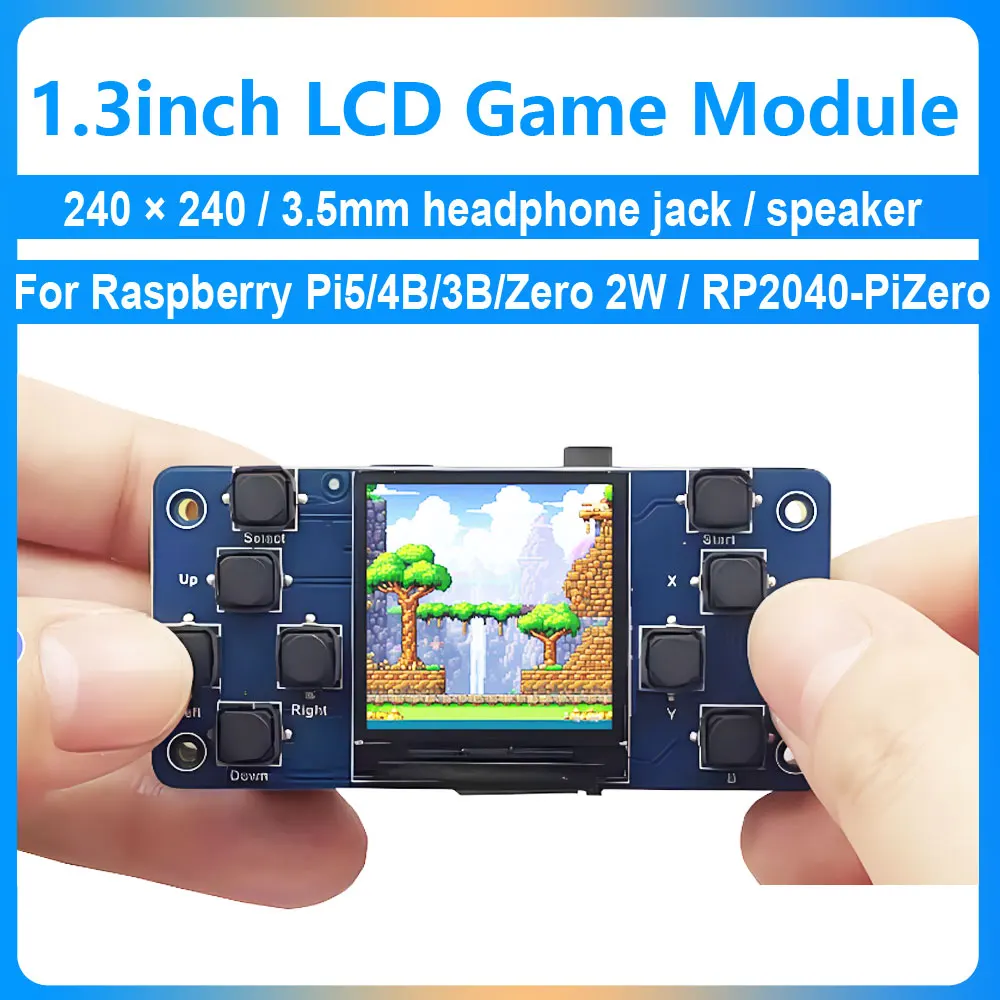 1.3inch LCD Display Screen Game Module With Button AND Audio Buzzer Speaker For Raspberry Pi Zero 2W/3B/4B/5/ RP2040-PiZero