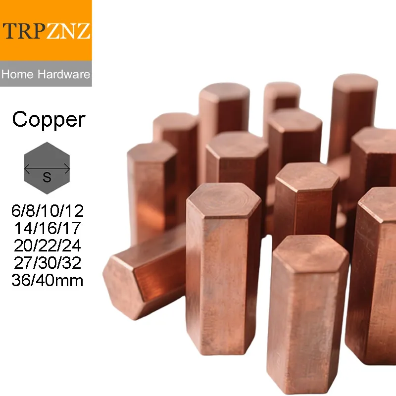 Copper Hexagonal Rod Bar 6 8 10 12 14 16 17 20 22 24 27 30 32 36 40mm Corrosion Resistance for Wires  Cables Customizable Size