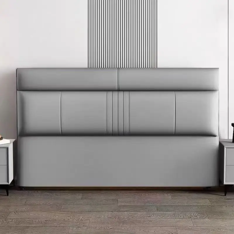 #Modern Solid Wood Soft-Padded Headboard With Top-Grade Leather Surface Multi-Purpose Double Bed Customizable Sizes