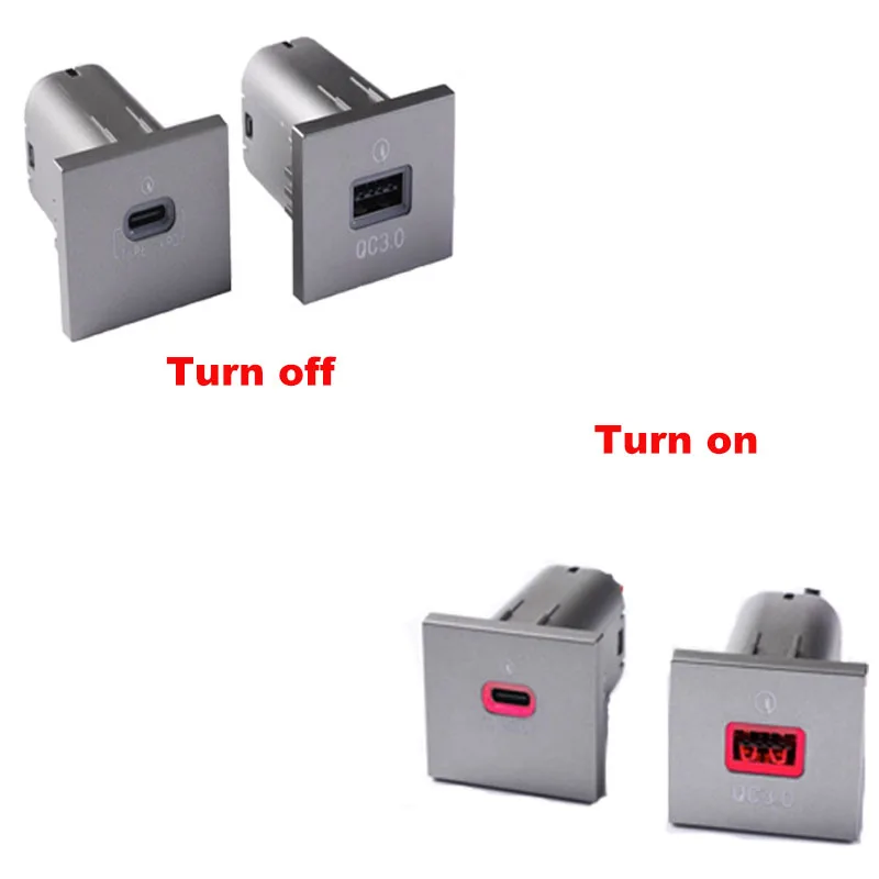 1 قطعة مقبس شاحن السيارة 12 فولت/24 فولت QC3.0 الذكية سريع تهمة منفذ محول الطاقة PD نوع C لفورد فوكس 2 2004-2010 Mk2 اكسسوارات #5