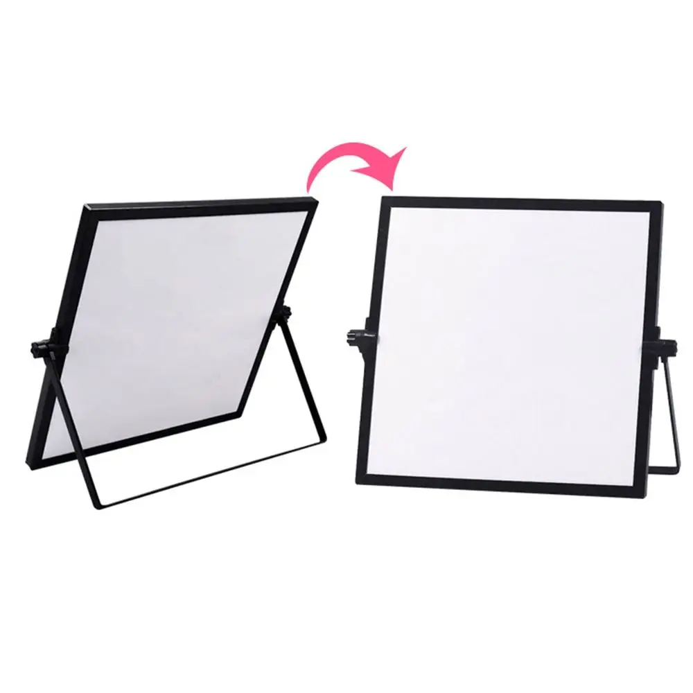 Adjustable Foldable Desktop Whiteboard Double Sided Use Erasable Writing Board With Bracket Message Board Desktop Use