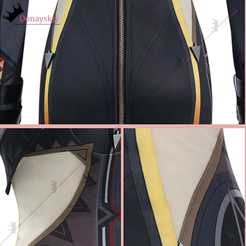 Mavuika Pyro Archon تأثيري لعبة Genshin تأثير تأثيري بايرو أرشون الأسود زي أنيمي كرنفال الرسوم المتحركة مجموعة كاملة Subdue