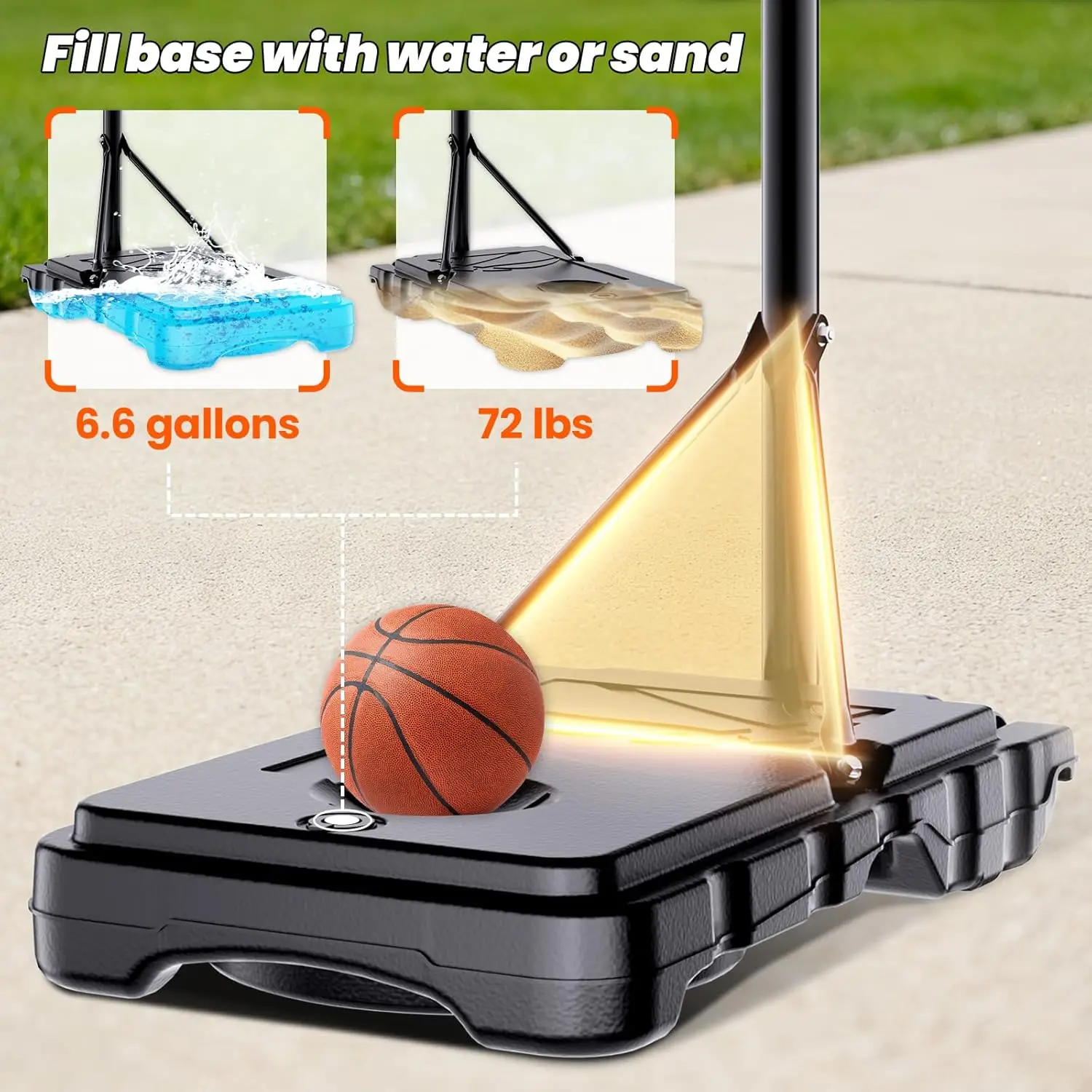 Portable Basketball Hoop for Backyard Fun, Adjustable Height, Easy Setup