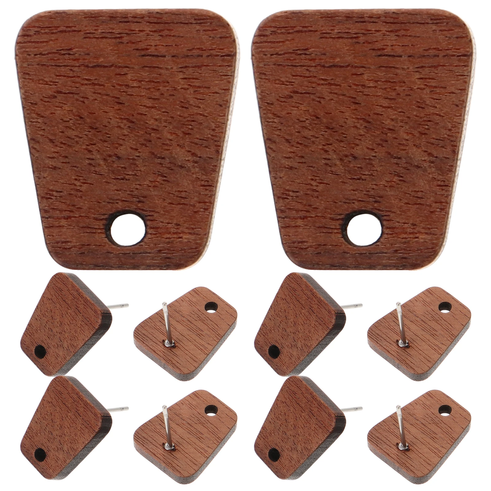 

10pcs Wooden Posts Diy Making Supplies Flat Head Studs For Jewelry Crafting Durable Ear Decorations Wood Studs Earring