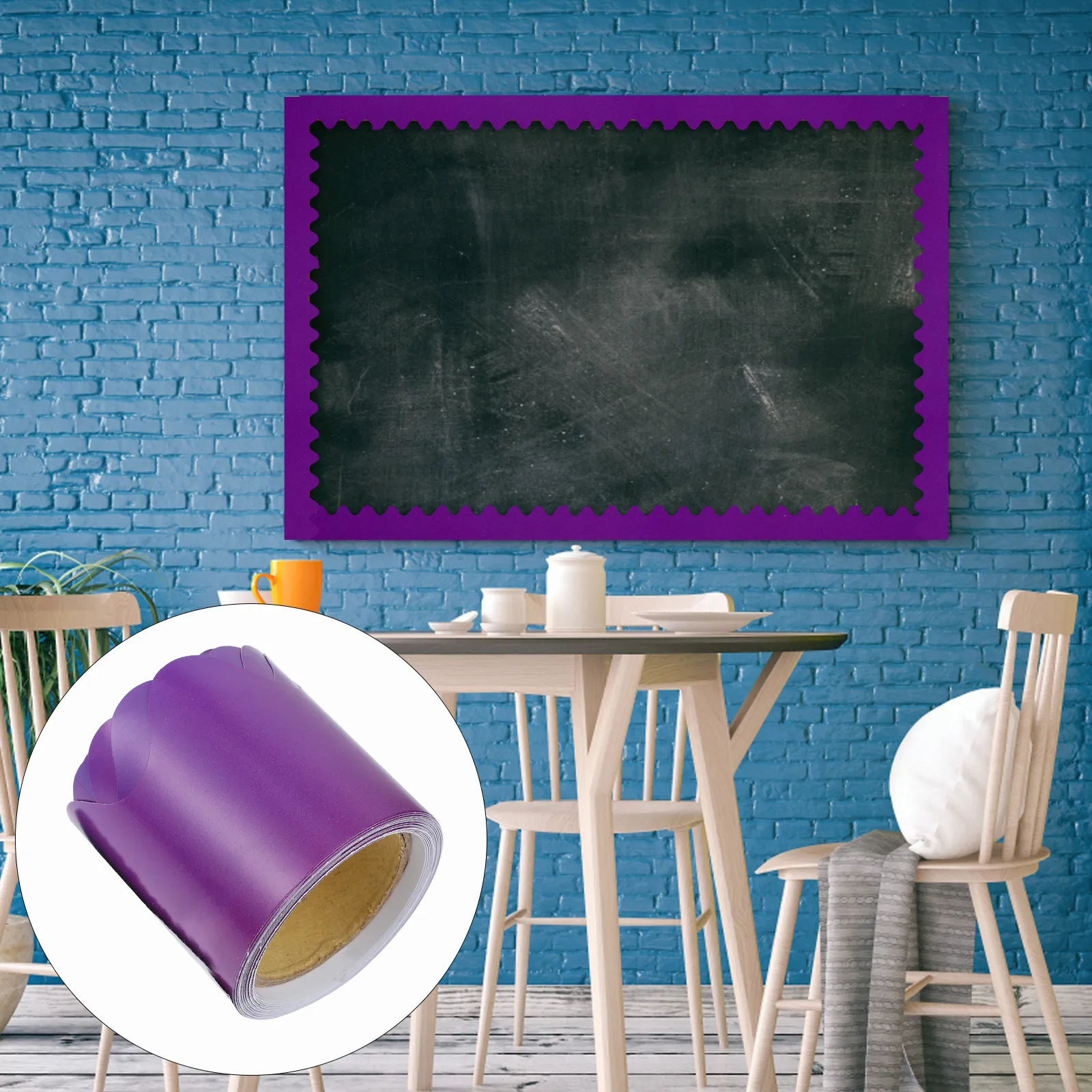 5M Bulletin Border Trim Versatile Easy Apply Smooth Surface Chalkboard Blackboard Whiteboard Decor for Classroom Childrens