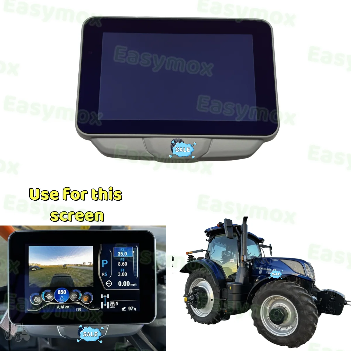 

7" LCD Display Assy for NEW HOLLAND T7.300 Tractor Steering Wheel Instrument Screen 2020-2024
