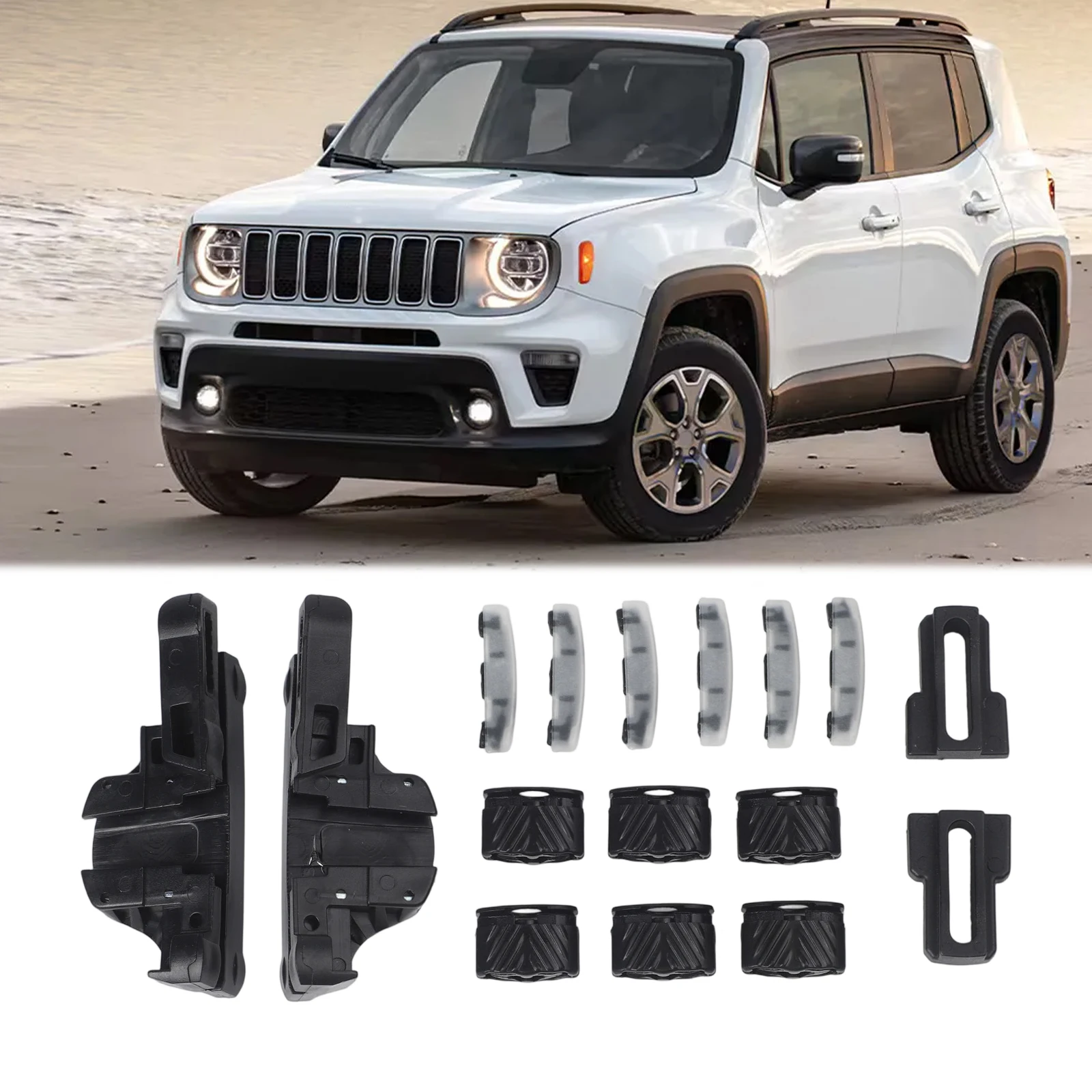 Car Sunroof Slideway Bracket Slider Buckle Rail Clip Replacement Kit 77368447,77368446 For Jeep For Renegade 15-21