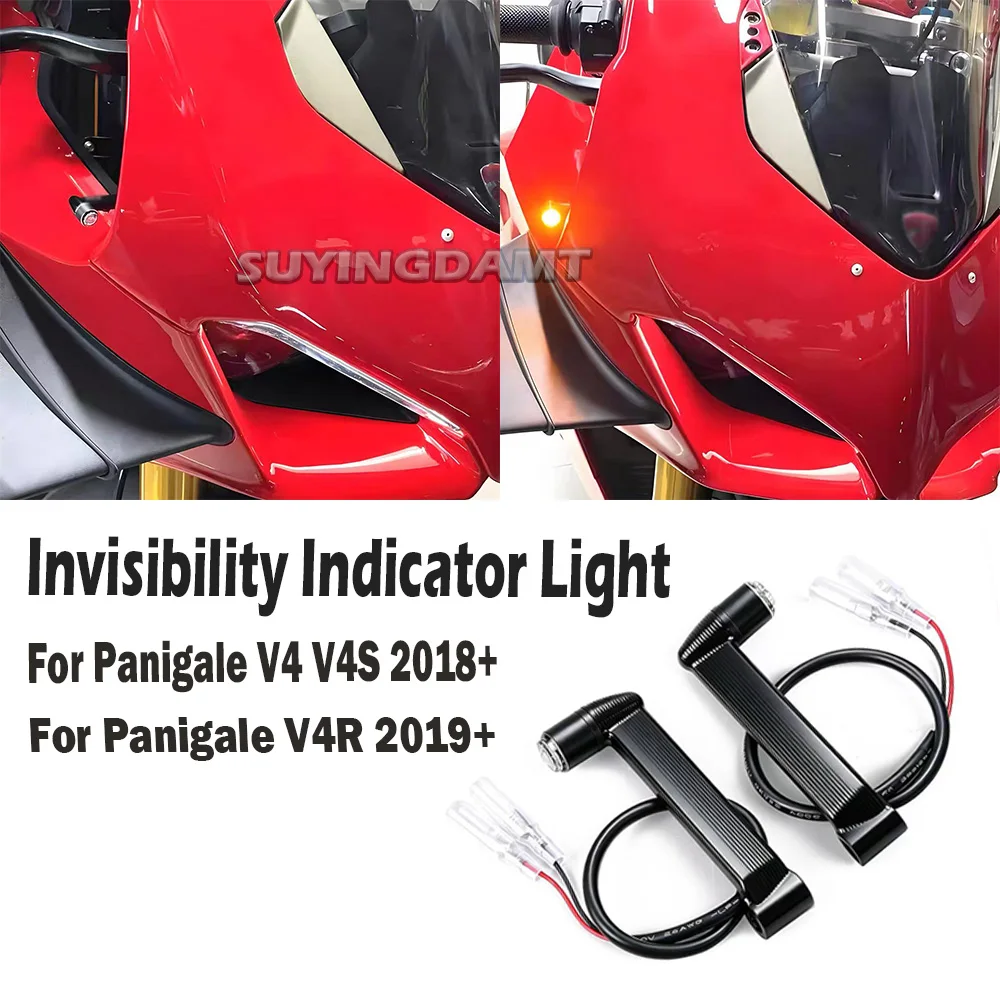 New For Ducati Panigale V4 V4S V4R ALL VERSIONS Motorcycle Invisibility Front Mirrors Turn Signal Light Indicator Light