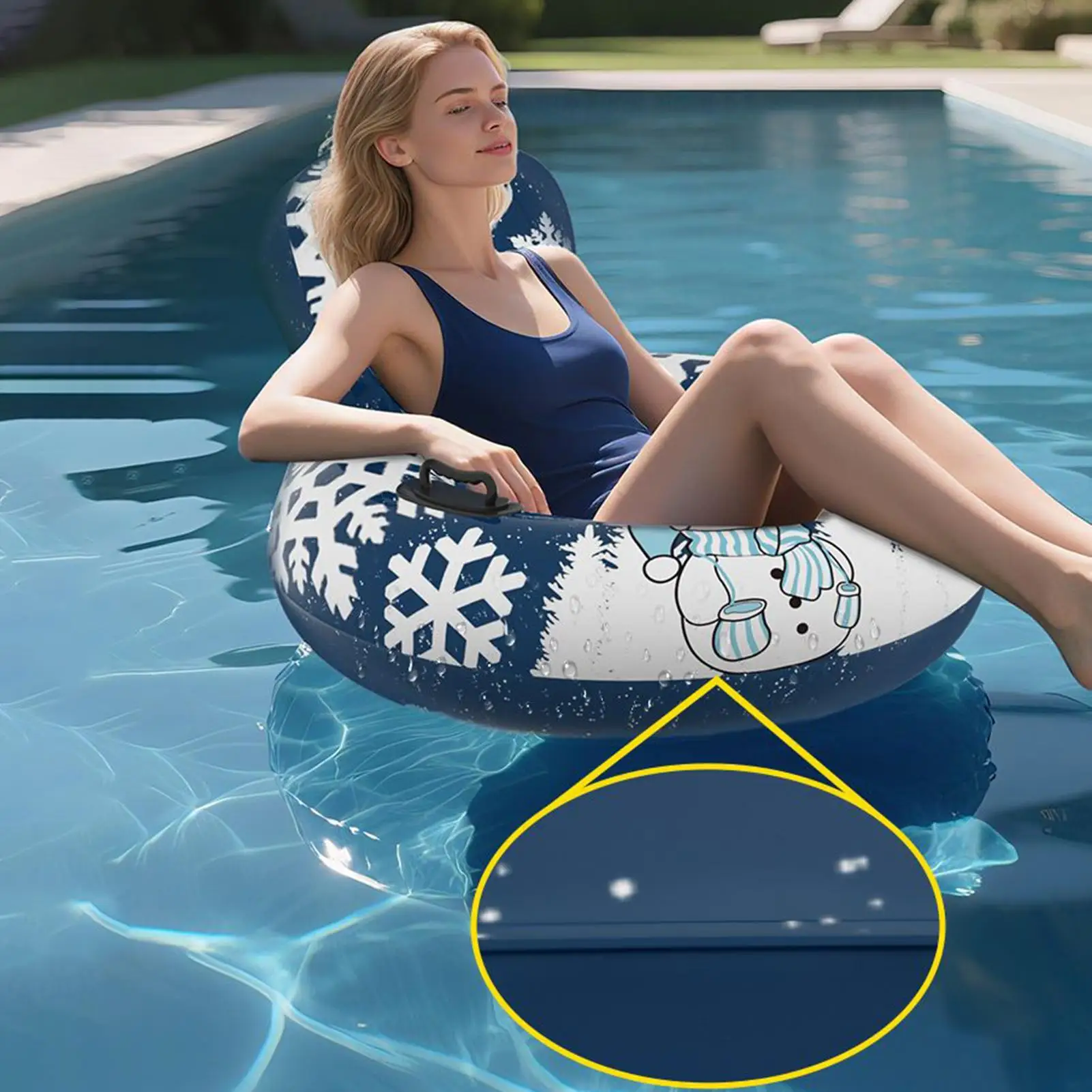 

Надувная тюбинг-ватрушка с ручками, утолщенная, для зимних прогулок на улице, подъездных путей, дорожек, бассейнов и мероприятий