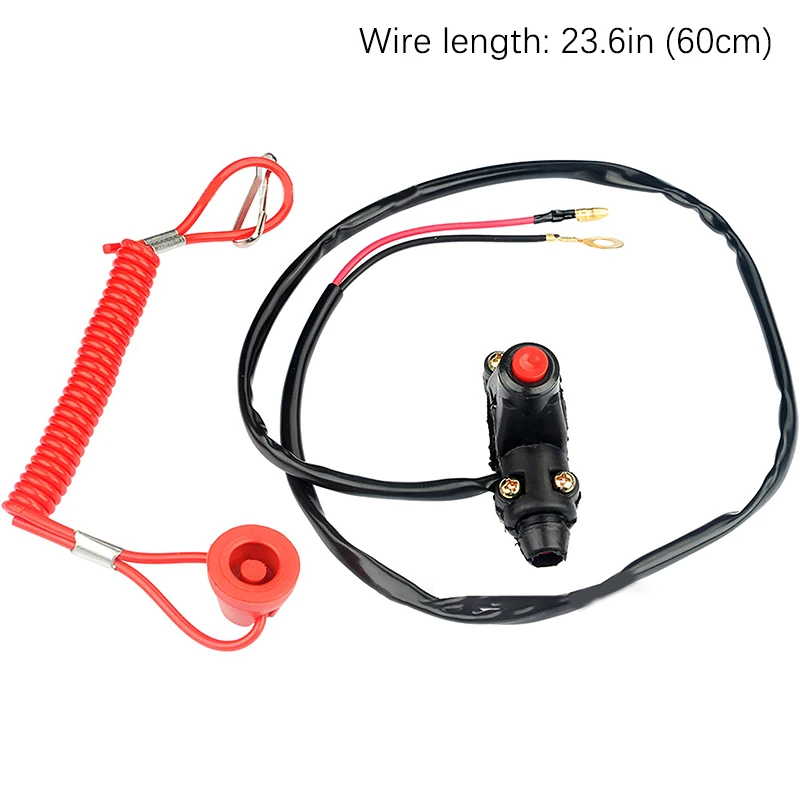 Tether For Circuit Breaker Of ATV Motorcycle Boat, Emergency Stop Engine Switch Button, Safety Tether Motorcycle Accessories