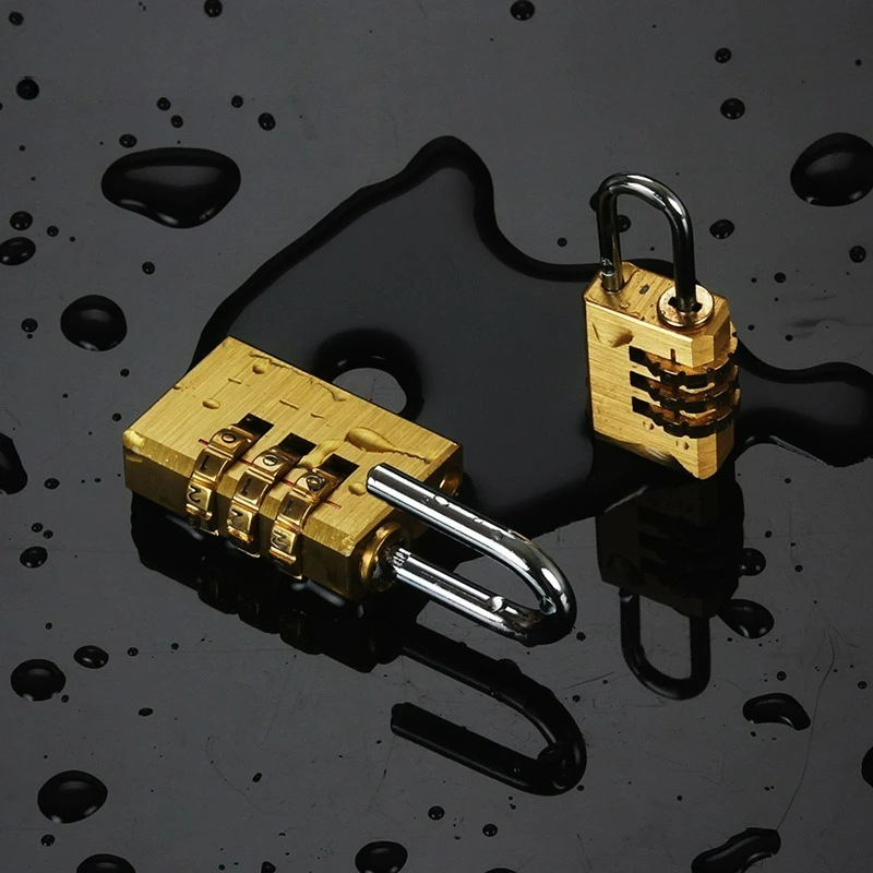 Trolley Box Brass Mini Luggage 3-Wheel/4-Wheel Password Lock Customs Luggage Storage Cabinet Small Password Wheel Padlock