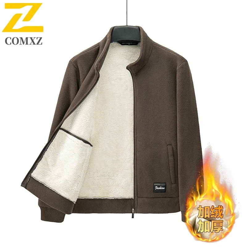 

COMXZ Мужская осенняя куртка премиум-класса с воротником-стойкой для работы на открытом воздухе, ветрозащитное мотоциклетное пальто, деловая повседневная легкая одежда