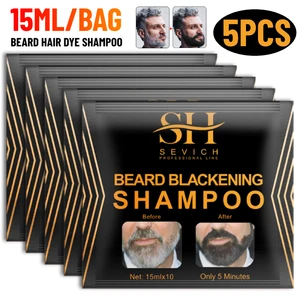 5 Buah / set Sampo Pewarna Rambut Jenggot Alami Sampo Kumis Krim Warna Menghitam Cepat Instan 5 Menit untuk Pria 10 sampo penghitam jenggot terlaris - №