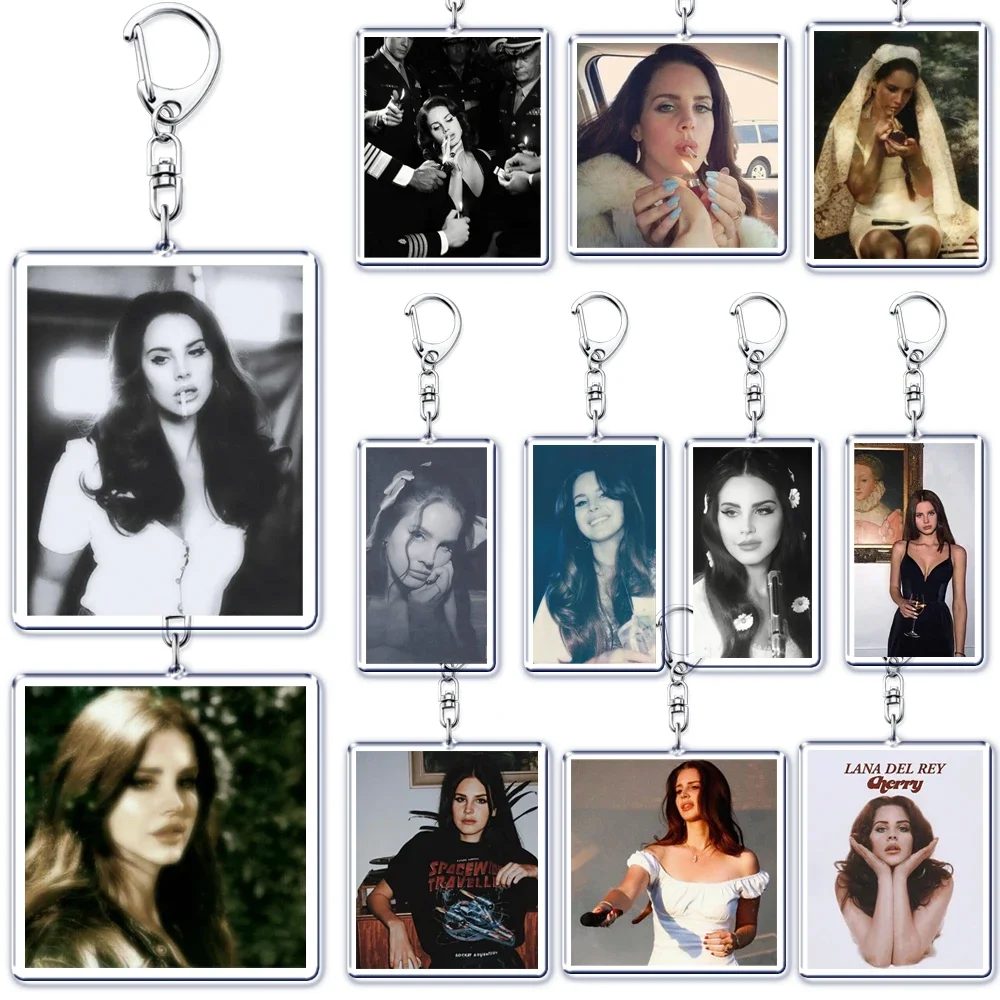 Popular Singer Lana Del Rey Keychain for Bags Pendant Born To Die Ultraviolence Key Chain Ring Keyring Jewelry Fans Gifts