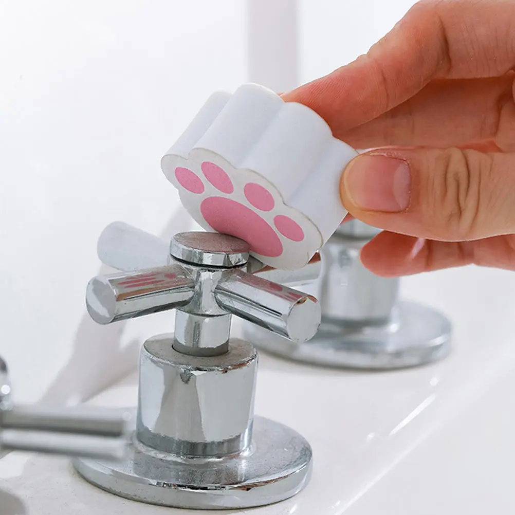 

2 Pcs Cat Claw Shape Thickened Kitchen Sponge Bathroom Wipe Dirt Cleaning S Glass Faucet Mirror Tools Home Supplies Cleaning