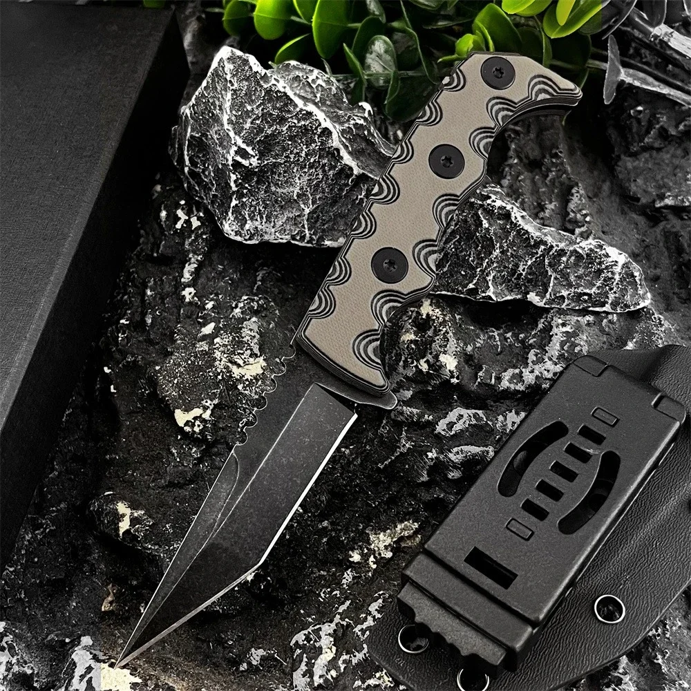 

Camping Hiking High-quality 007 Fixed Blade Knife with Sheath Durable Outdoor EDC Tool 7Cr13Mov Blade G10 Handle Christmas Gifts