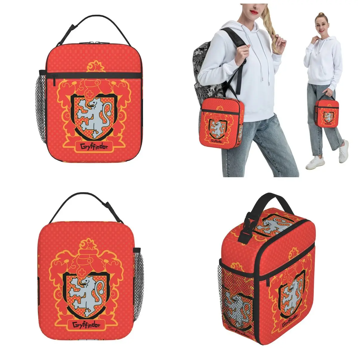 Potters Gryffindor Insulated Lunch Bags Thermal Bag  Meal Container Portable Tote Lunch Box Men Women College Travel