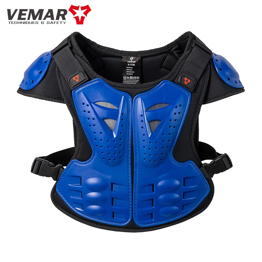 دراجة نارية درع سترة + أطفال الركبة وسادات الكوع مجموعات الأطفال الصدر الخلفي حامي درع للجسم الحرس سباق موتوكروس واقية